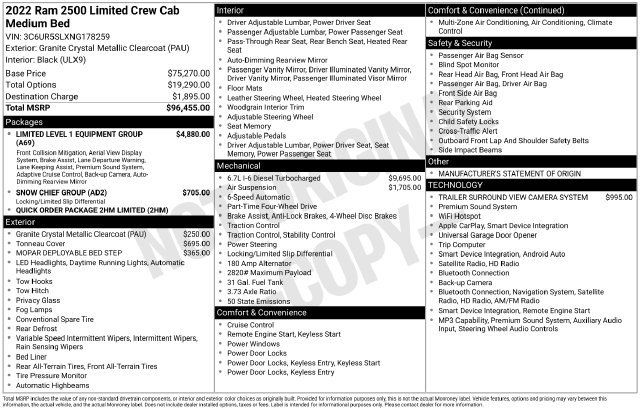 Certified 2022 RAM 2500 Limited AWD/4WD image 9