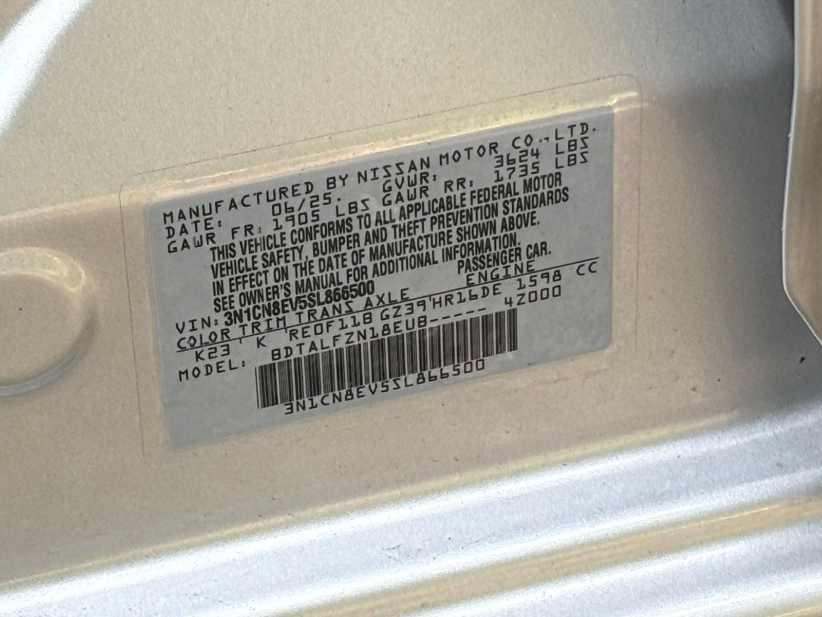 Used 2025 Nissan Versa SV FWD image 26