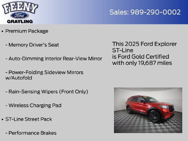 Certified 2025 Ford Explorer ST-Line w/ Premium Package AWD/4WD image 14