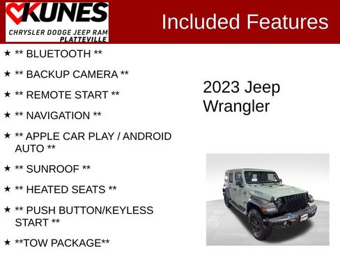 Used 2023 Jeep Wrangler Unlimited w/ Sun & Screen Package image 2