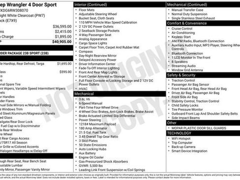 New 2024 Jeep Wrangler Unlimited Sport AWD/4WD image 28