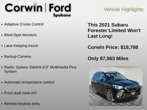 Used 2021 Subaru Forester Limited w/ Popular Package #3 AWD/4WD image 6