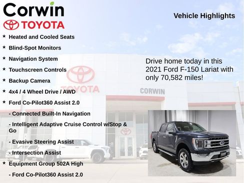 Used 2021 Ford F150 Lariat w/ Equipment Group 502A High image 7