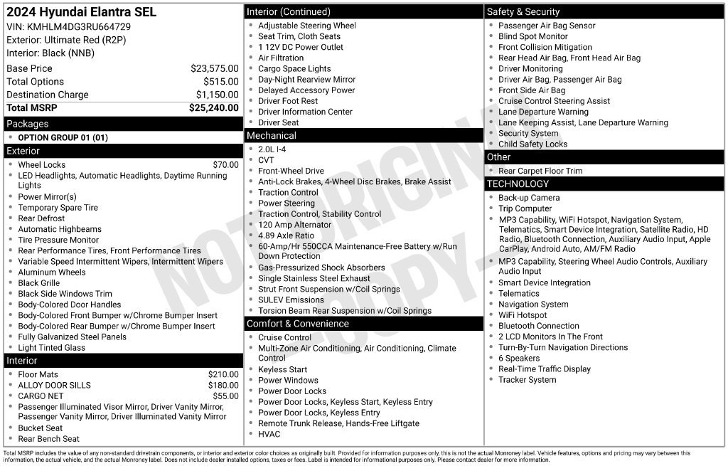 Certified 2024 Hyundai Elantra SEL FWD image 31