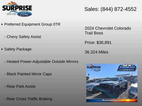 Used 2024 Chevrolet Colorado Trail Boss w/ Technology Package AWD/4WD image 6