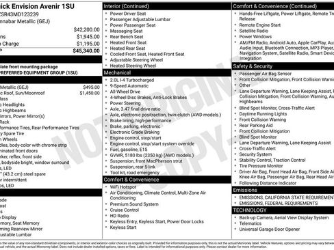 Certified 2021 Buick Envision Avenir image 58