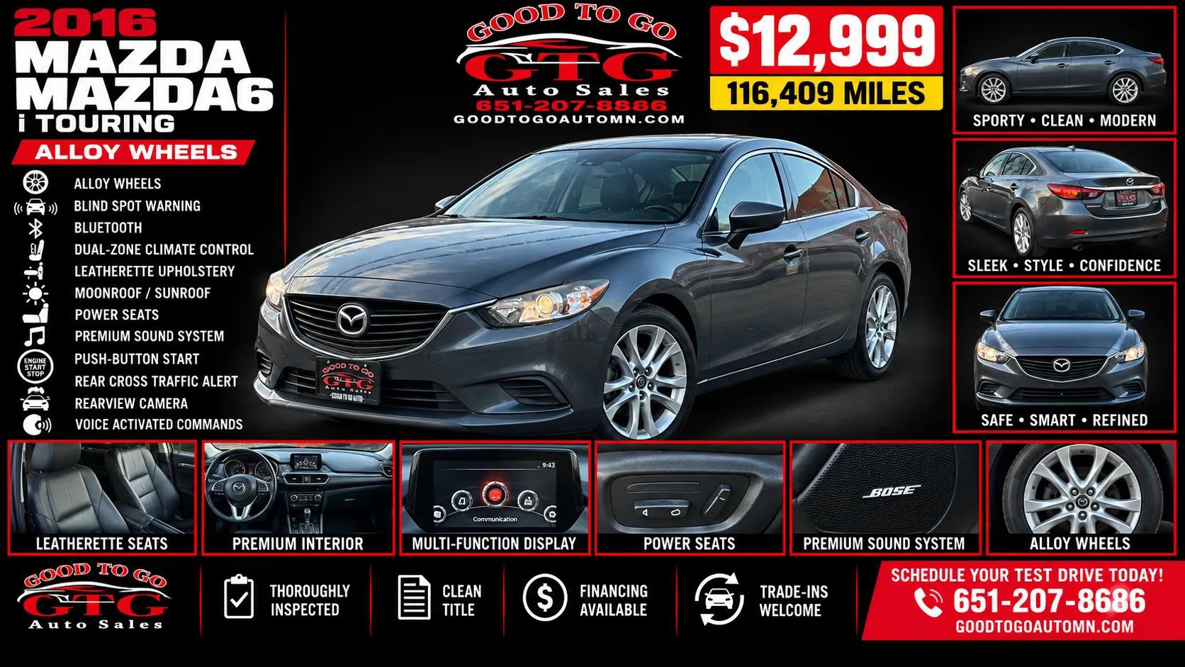 Used 2016 MAZDA MAZDA6 Touring FWD image 1