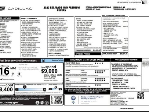 Used 2023 Cadillac Escalade Premium Luxury AWD/4WD image 16