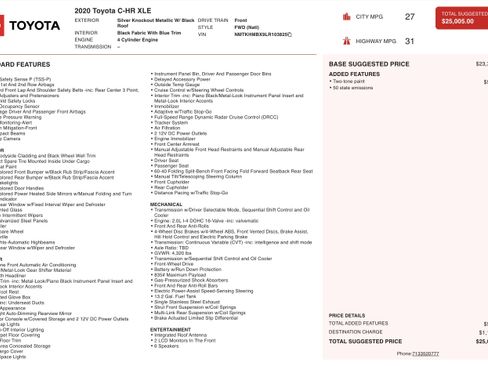 Used 2020 Toyota C-HR XLE FWD image 3