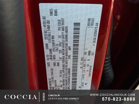 Certified 2022 Lincoln Corsair AWD w/ Premium Package image 26