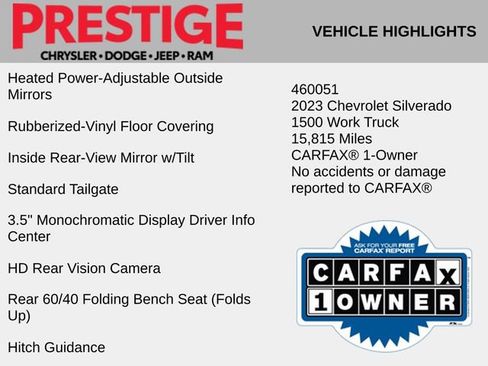 Used 2023 Chevrolet Silverado 1500 W/T w/ WT Value Package image 12