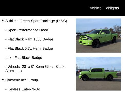 Used 2017 RAM 1500 Sport w/ Sublime Green Sport Package image 11