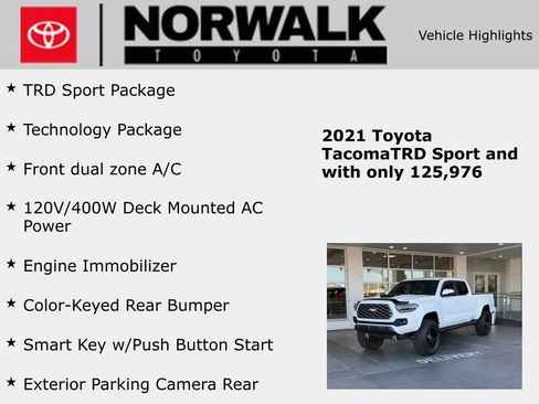 Used 2021 Toyota Tacoma TRD Sport w/ Technology Package image 10