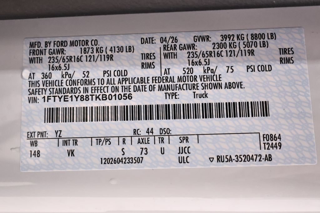 New 2026 Ford Transit 150 Low Roof w/ Load Area Protection Package RWD image 36