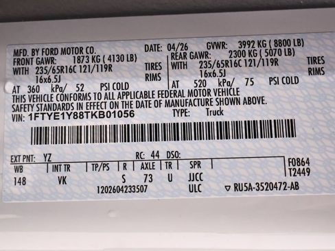 New 2026 Ford Transit 150 Low Roof w/ Load Area Protection Package RWD image 36