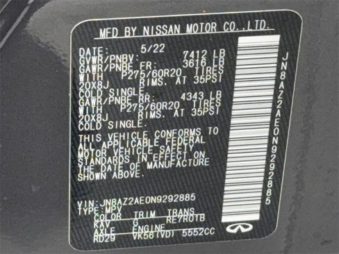 Used 2022 INFINITI QX80 Luxe w/ Cargo Package image 58