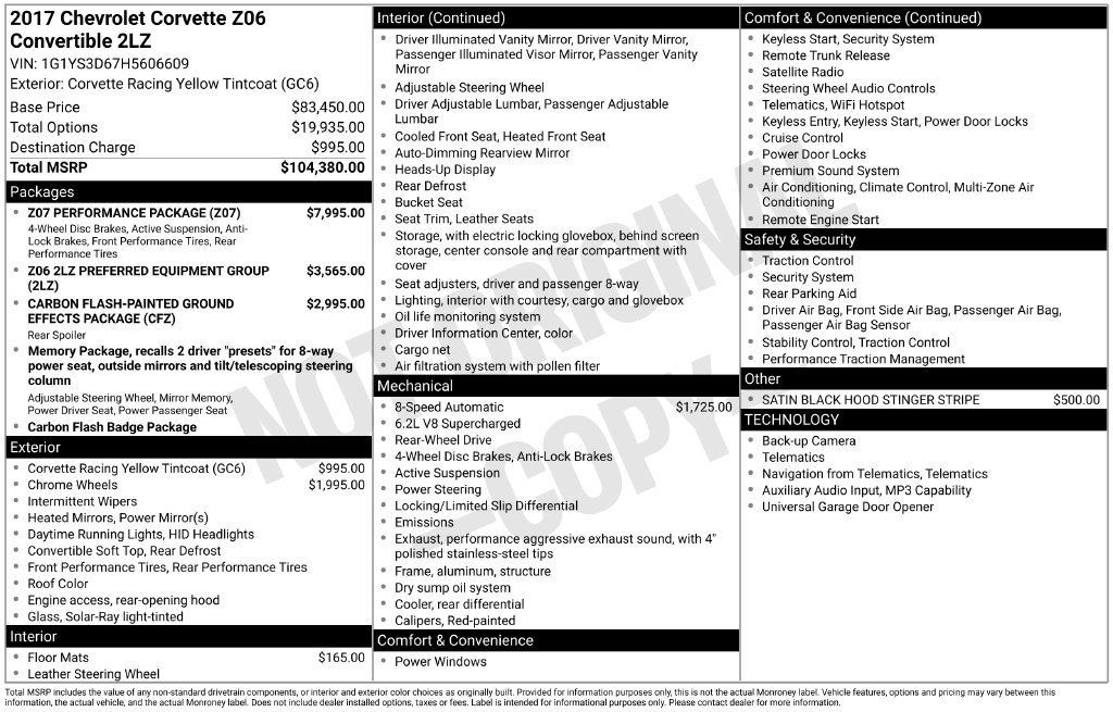 Used 2017 Chevrolet Corvette Z06 w/ Z07 Performance Package RWD image 4