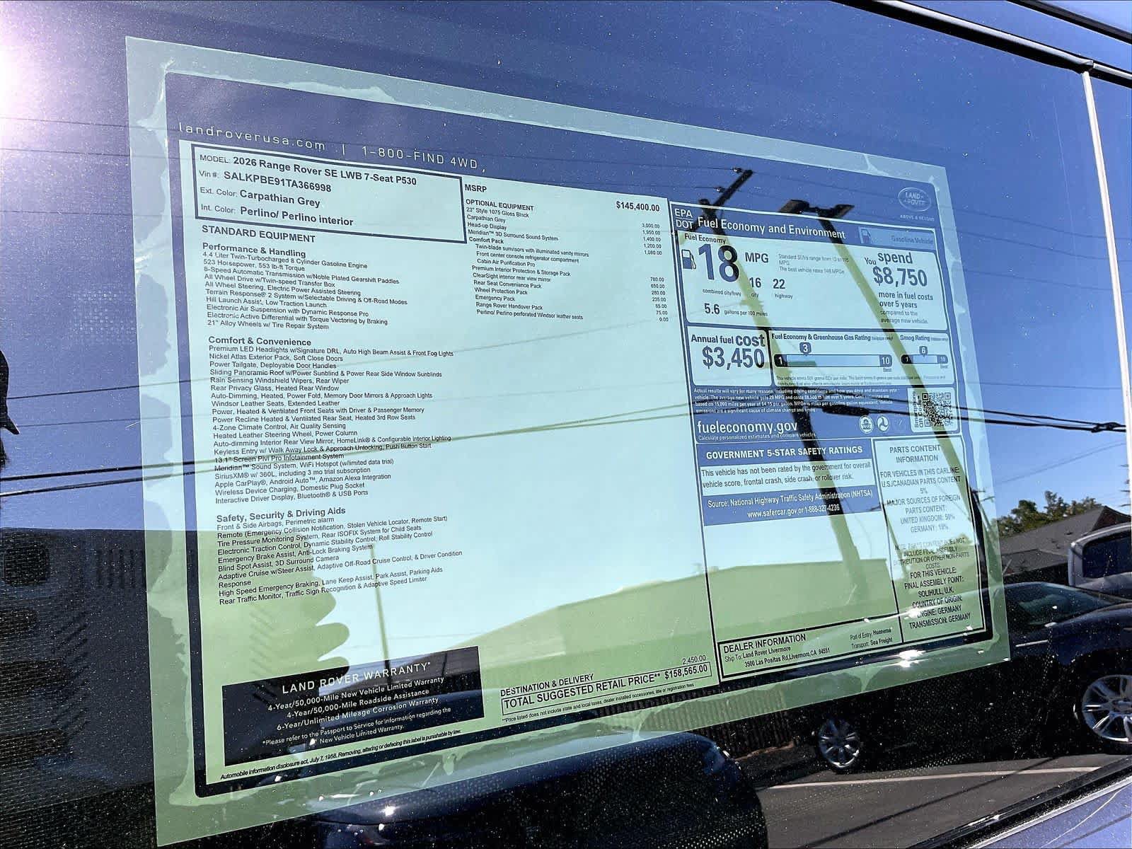 New 2026 Land Rover Range Rover Long Wheelbase SE AWD/4WD image 37