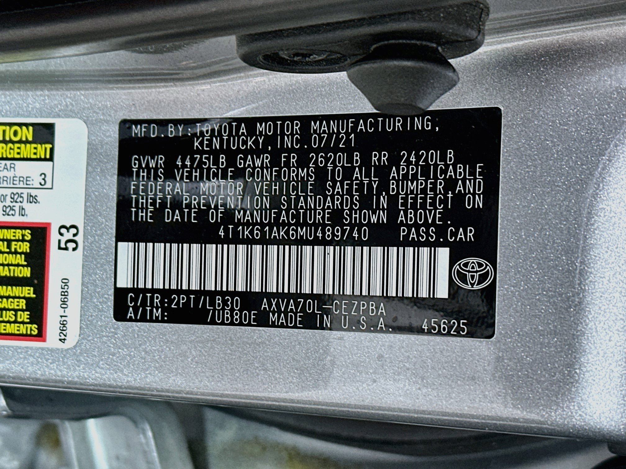 Used 2021 Toyota Camry XSE w/ Navigation Package FWD image 32