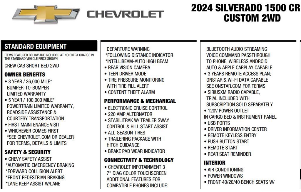 Used 2024 Chevrolet Silverado 1500 Custom RWD image 20