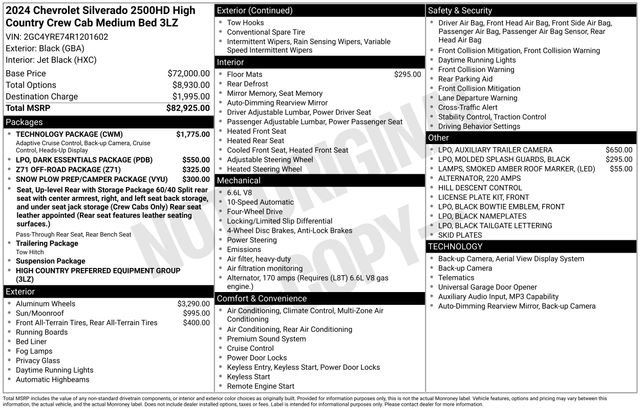 Used 2024 Chevrolet Silverado 2500 High Country w/ Technology Package AWD/4WD image 6
