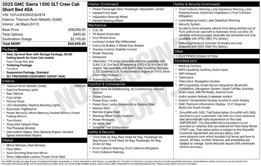 Used 2025 GMC Sierra 1500 SLT AWD/4WD image 2