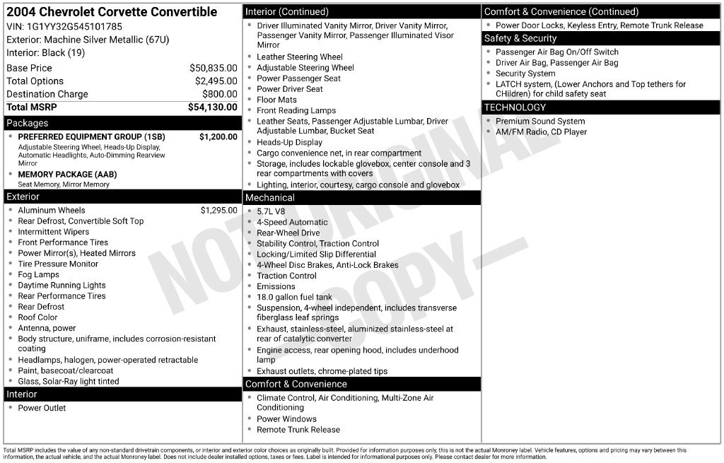 Used 2004 Chevrolet Corvette Convertible w/ Preferred Equipment Group RWD image 28