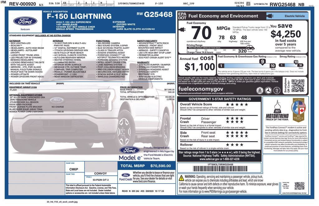 Used 2024 Ford F150 Lightning Flash AWD/4WD image 6