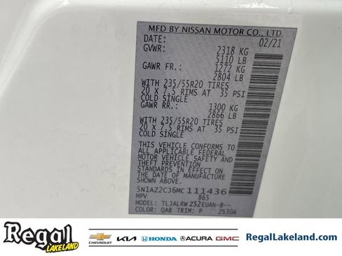 Used 2021 Nissan Murano SL w/ SL Moonroof Package image 35