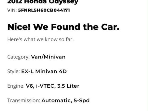 Used 2012 Honda Odyssey EX-L image 3