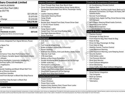 Used 2020 Subaru Crosstrek 2.0i Limited w/ Moonroof Package image 1