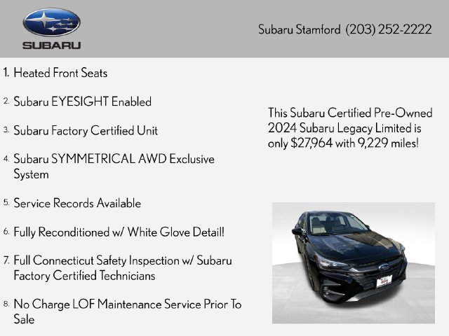 Certified 2024 Subaru Legacy Limited AWD/4WD image 2
