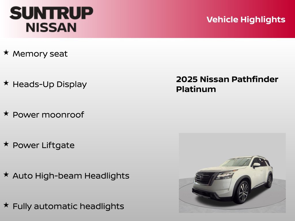 Certified 2025 Nissan Pathfinder Platinum w/ Cargo Package AWD/4WD image 16