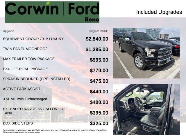 Used 2015 Ford F150 Platinum w/ Equipment Group 701A Luxury AWD/4WD image 8