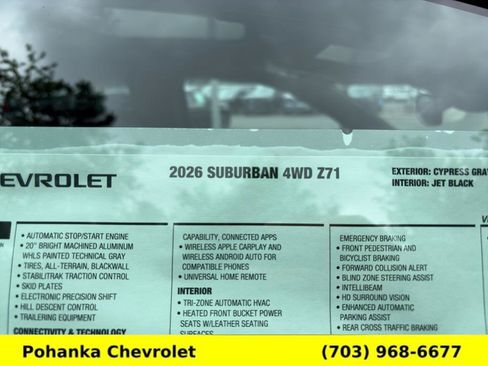 New 2026 Chevrolet Suburban Z71 w/ Comfort Package AWD/4WD image 35