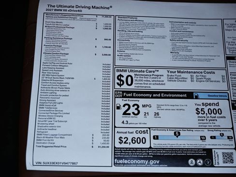 New 2027 BMW X6 xDrive40i w/ Climate Comfort Package AWD/4WD image 24