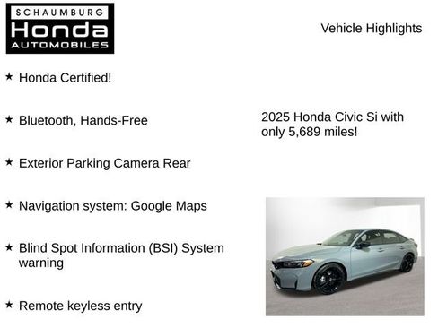 Certified 2025 Honda Civic Si image 7