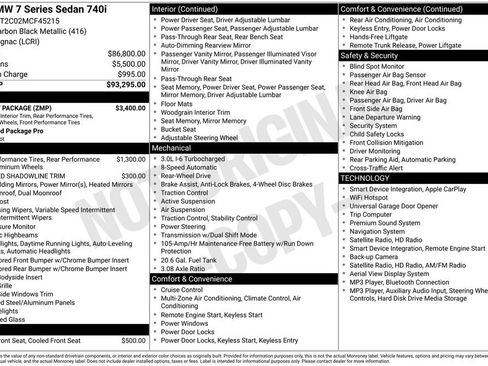 Used 2021 BMW 740i w/ M Sport Package RWD image 6