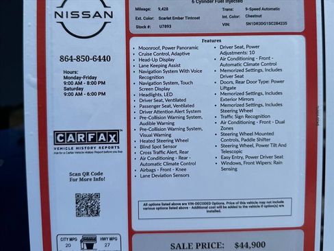 Certified 2025 Nissan Pathfinder Platinum w/ Cargo Package FWD image 27