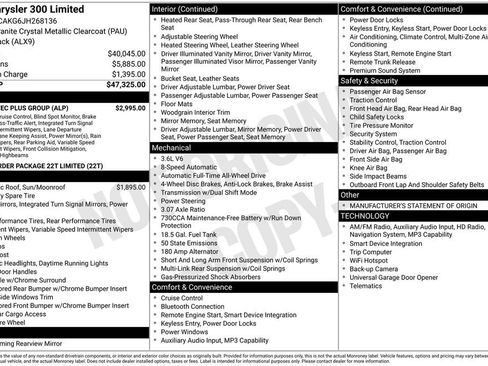 Used 2018 Chrysler 300 Limited w/ Safetytec Plus Group image 35