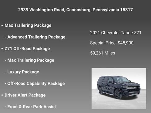 Certified 2021 Chevrolet Tahoe Z71 w/ Z71 Off-Road Package image 14