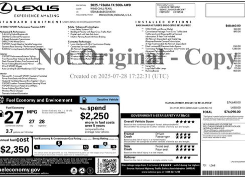 Used 2025 Lexus TX 500h AWD w/ Technology Package image 55