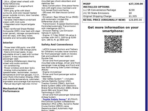 Used 2022 Toyota Tacoma SR w/ SR Convenience Package RWD image 3