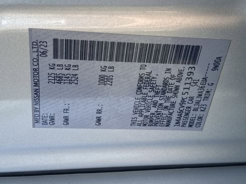 Used 2023 Nissan Maxima SV w/ Floor Mat Group image 31