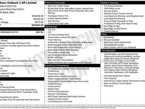 Used 2019 Subaru Outback 3.6R Limited w/ Popular Package #2 image 44