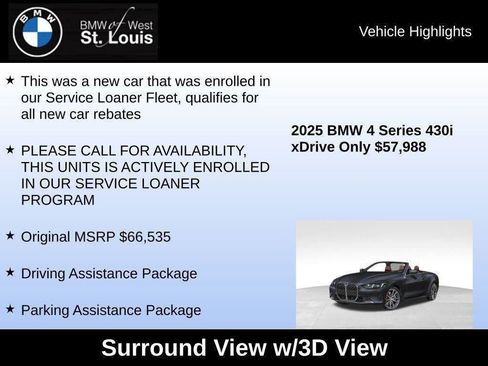 Used 2025 BMW 430i xDrive Convertible w/ Premium Package image 59