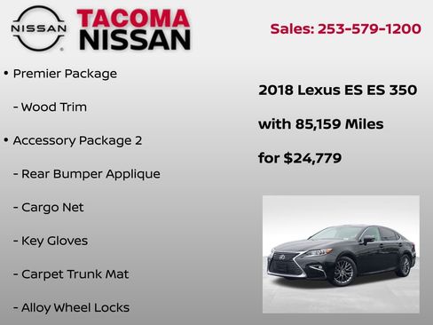 Used 2018 Lexus ES 350 w/ Navigation System Package FWD image 12