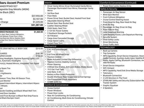 Used 2023 Subaru Ascent Premium w/ Convenience Package AWD/4WD image 3