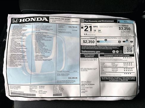 New 2026 Honda Ridgeline Sport image 19