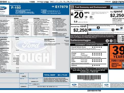 Used 2016 Ford F150 Lariat w/ Equipment Group 501A Mid image 13